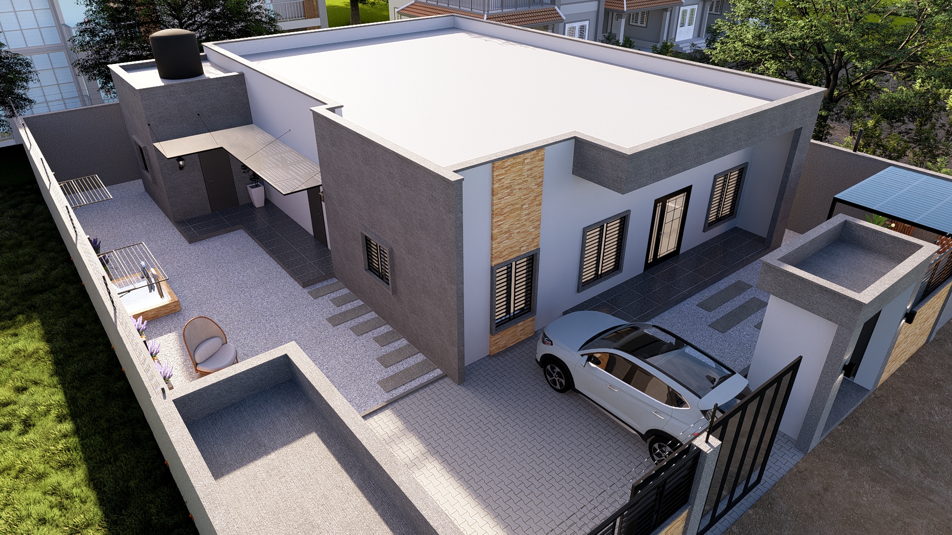 Chantier résidentiel SAFRA BUILD - Construction moderne au Cameroun